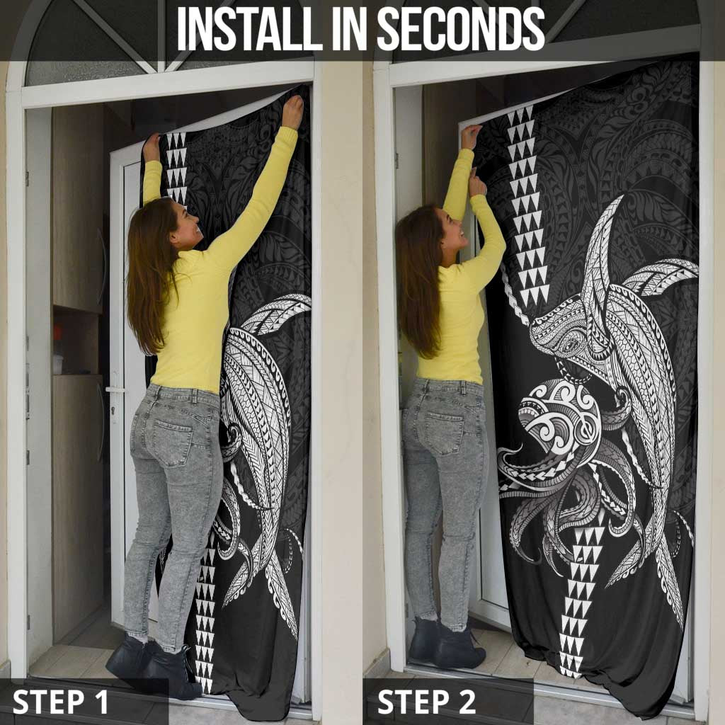 Kanaloa Aloha Hawaii Door Cover Humpback Whale Octopus Tattoo Kakau Pattern