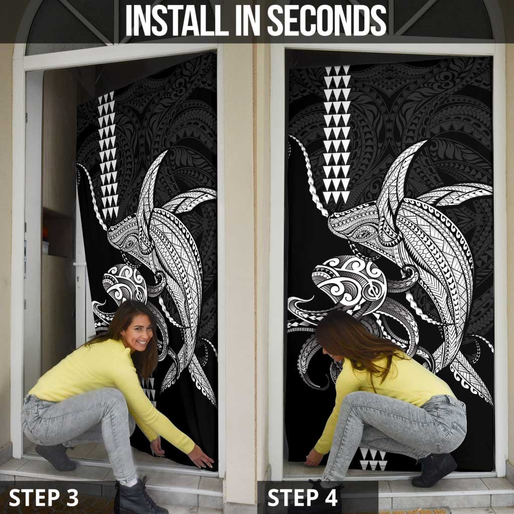 Kanaloa Aloha Hawaii Door Cover Humpback Whale Octopus Tattoo Kakau Pattern
