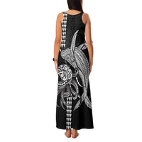 Kanaloa Aloha Hawaii Family Matching Tank Maxi Dress and Hawaiian Shirt Humpback Whale Octopus Tattoo Kakau Pattern LT14 - Polynesian Pride