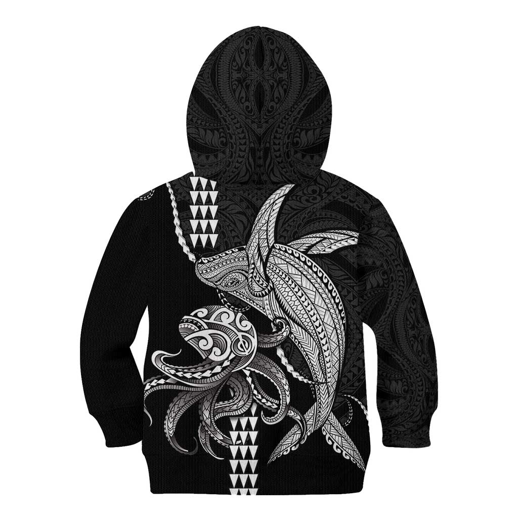 Kanaloa Aloha Hawaii Kid Hoodie Humpback Whale Octopus Tattoo Kakau Pattern