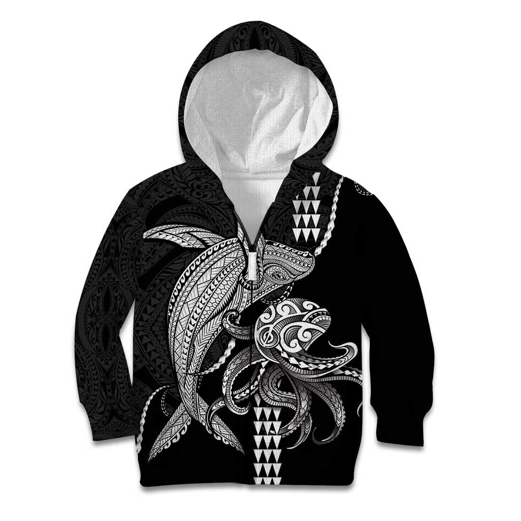 Kanaloa Aloha Hawaii Kid Hoodie Humpback Whale Octopus Tattoo Kakau Pattern