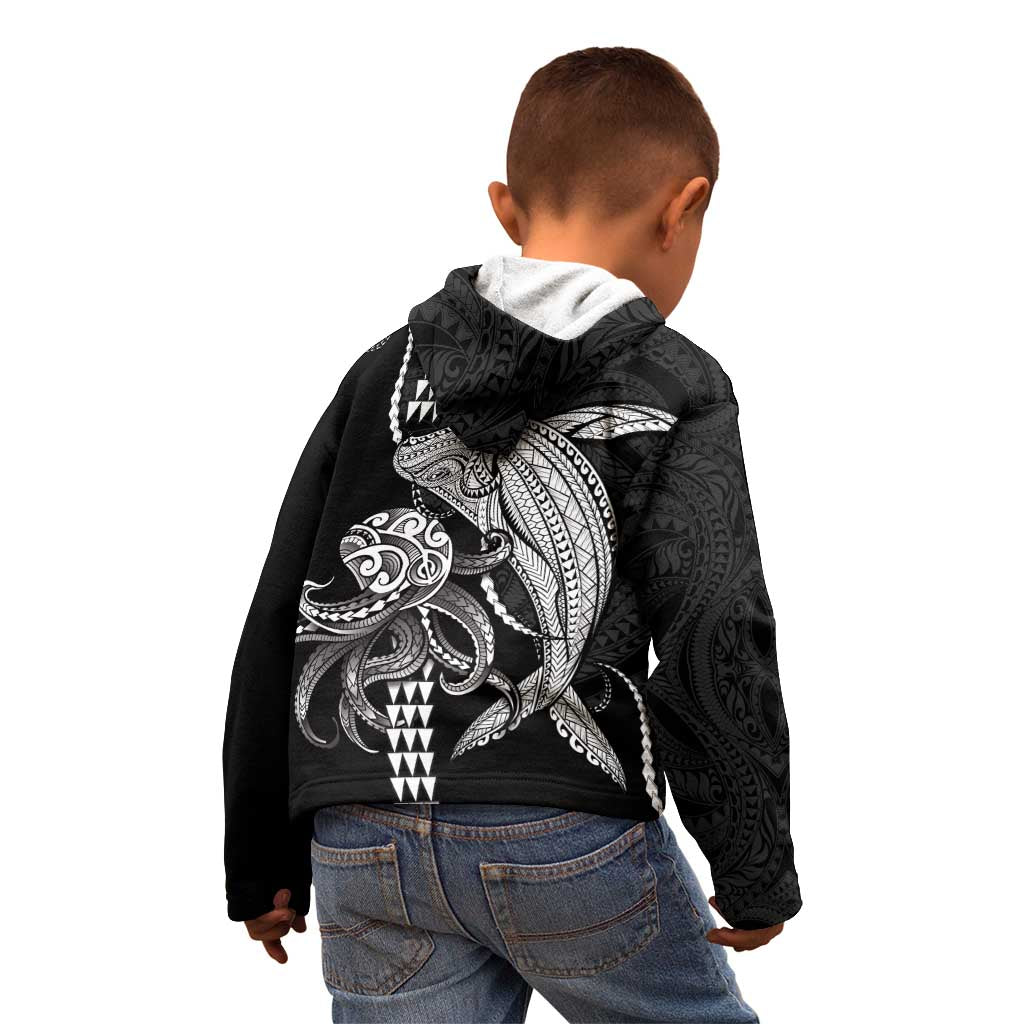 Kanaloa Aloha Hawaii Kid Hoodie Humpback Whale Octopus Tattoo Kakau Pattern