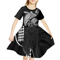 Kanaloa Aloha Hawaii Kid Short Sleeve Dress Humpback Whale Octopus Tattoo Kakau Pattern
