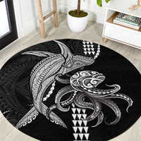 Kanaloa Aloha Hawaii Round Carpet Humpback Whale Octopus Tattoo Kakau Pattern