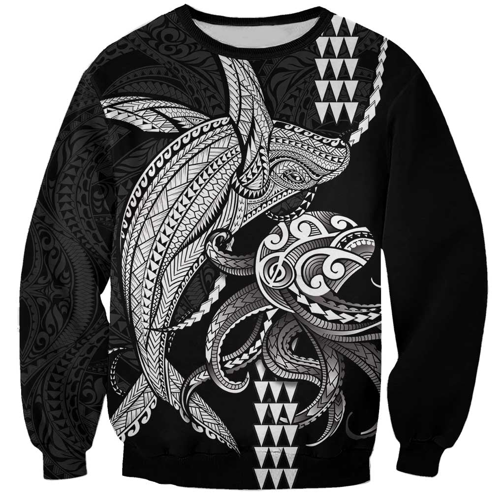 Kanaloa Aloha Hawaii Sweatshirt Humpback Whale Octopus Tattoo Kakau Pattern