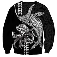 Kanaloa Aloha Hawaii Sweatshirt Humpback Whale Octopus Tattoo Kakau Pattern