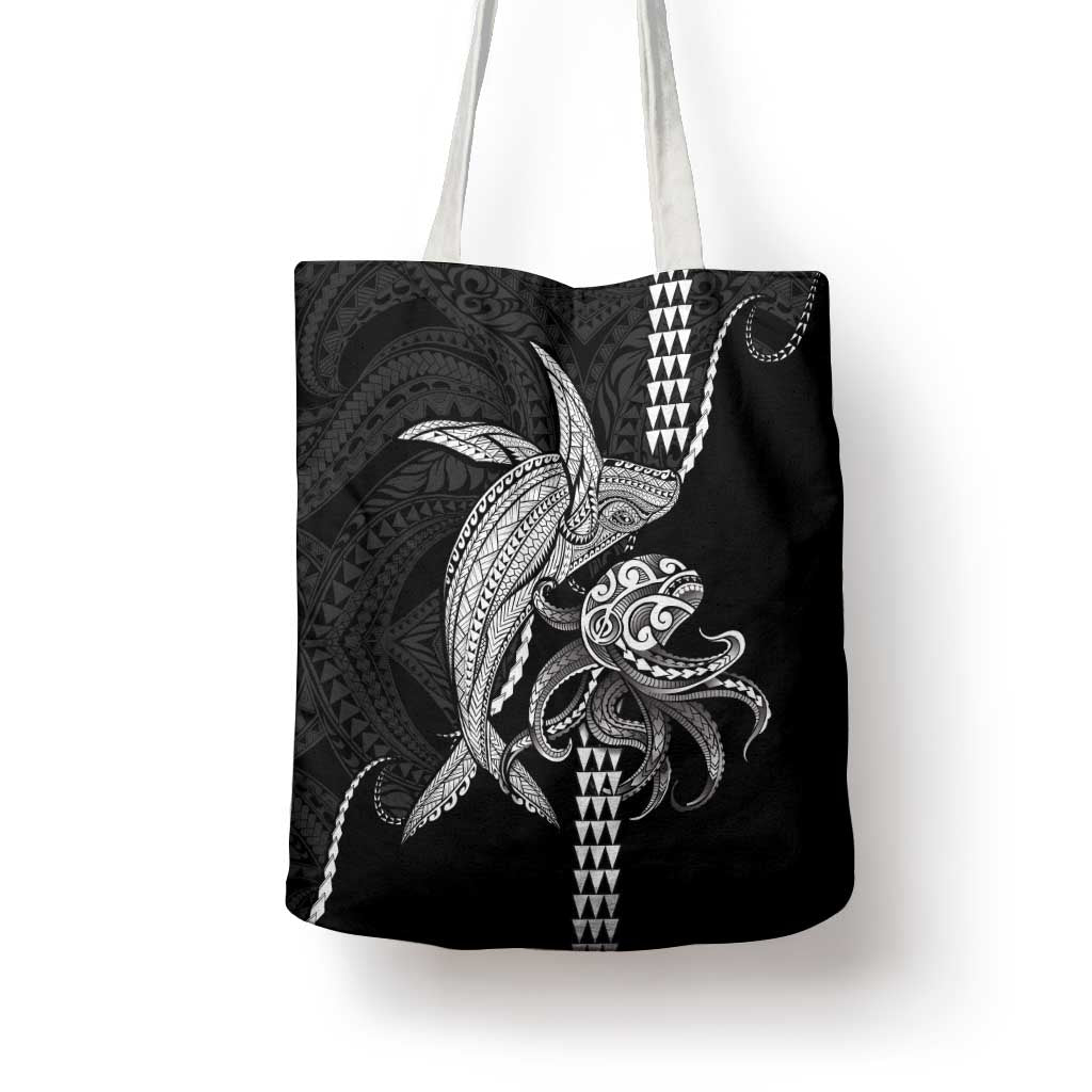 Kanaloa Aloha Hawaii Tote Bag Humpback Whale Octopus Tattoo Kakau Pattern