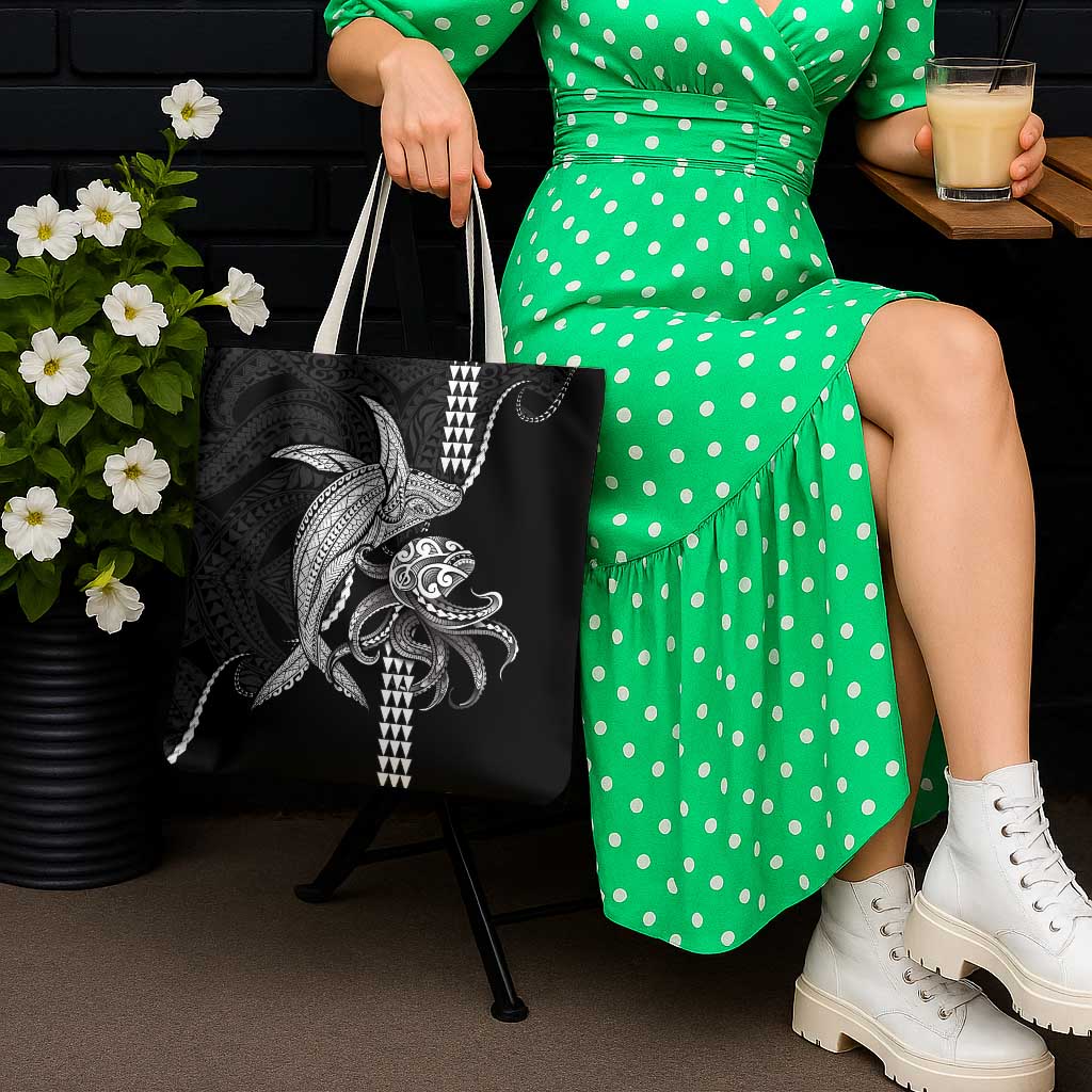 Kanaloa Aloha Hawaii Tote Bag Humpback Whale Octopus Tattoo Kakau Pattern