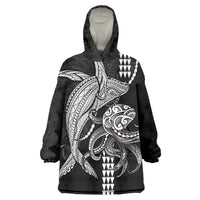 Kanaloa Aloha Hawaii Wearable Blanket Hoodie Humpback Whale Octopus Tattoo Kakau Pattern