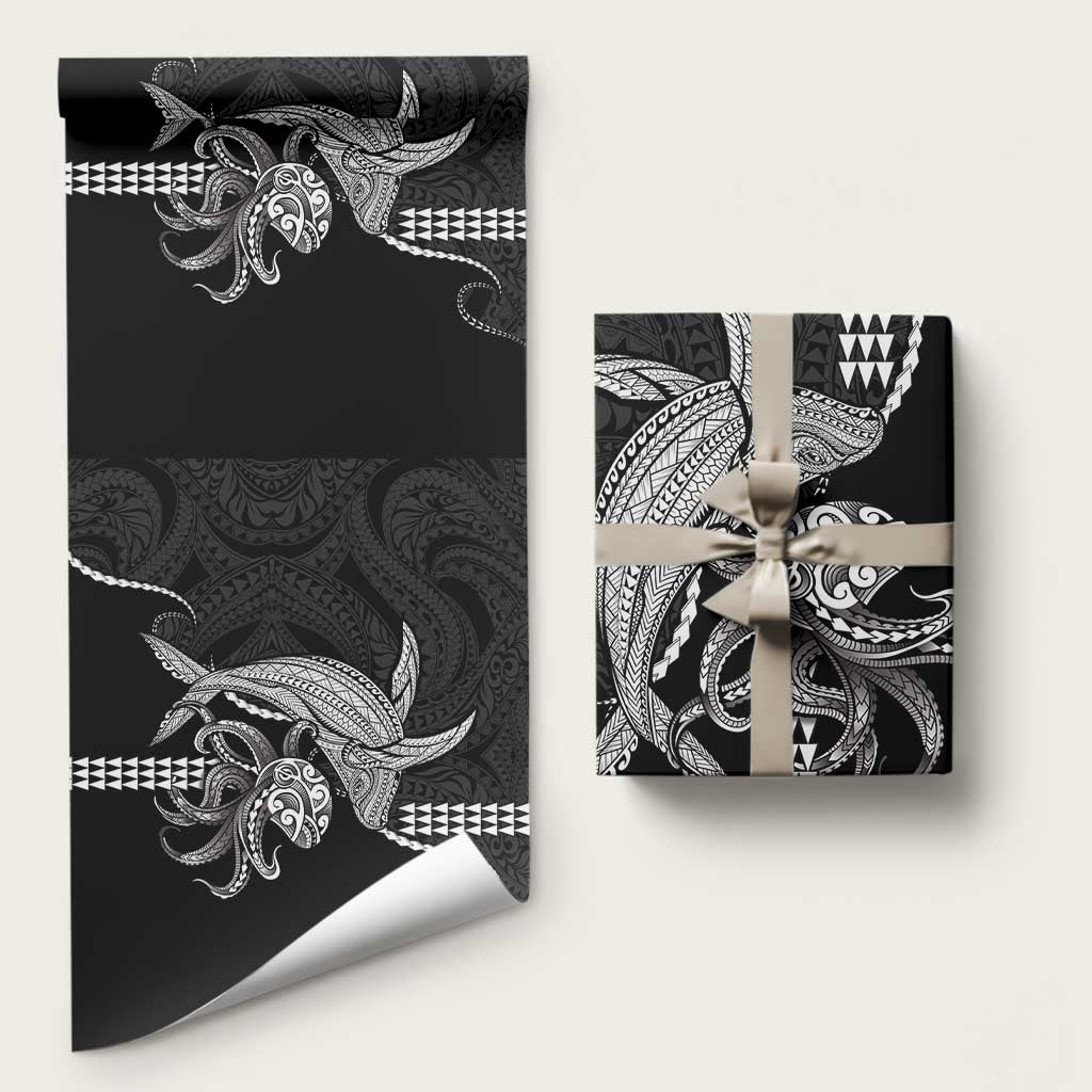 Kanaloa Aloha Hawaii Wrapping Paper Humpback Whale Octopus Tattoo Kakau Pattern