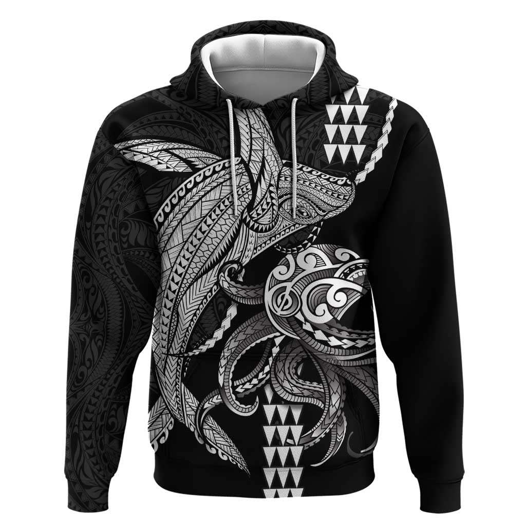 Kanaloa Aloha Hawaii Zip Hoodie Humpback Whale Octopus Tattoo Kakau Pattern