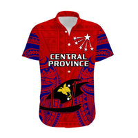 (Custom Personalised) Papua New Guinea Hawaiian Shirt Central Province Mix Coat Of Arms Polynesian Art LT14 - Polynesian Pride