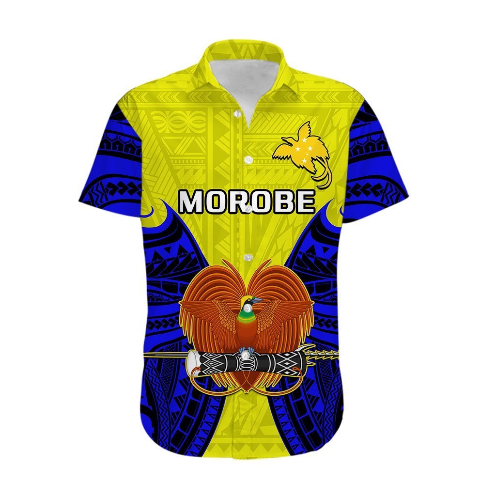 (Custom Personalised) Papua New Guinea Hawaiian Shirt Morobe Province Mix Coat Of Arms Polynesian Art LT14 - Polynesian Pride