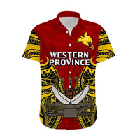Papua New Guinea Hawaiian Shirt Western Province Mix Coat Of Arms Polynesian Art LT14 - Polynesian Pride