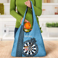 Fiji Darts Grocery Bag Fijian Tapa Pattern - Blue