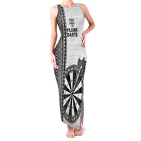Personalised Fiji Darts Family Matching Tank Maxi Dress and Hawaiian Shirt Fijian Tapa Pattern - White LT14 Mom's Dress White - Polynesian Pride