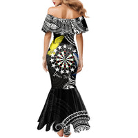 Personalised Cook Islands Darts Family Matching Mermaid Dress and Hawaiian Shirt Kuki Airani Tribal Pattern LT14 - Polynesian Pride