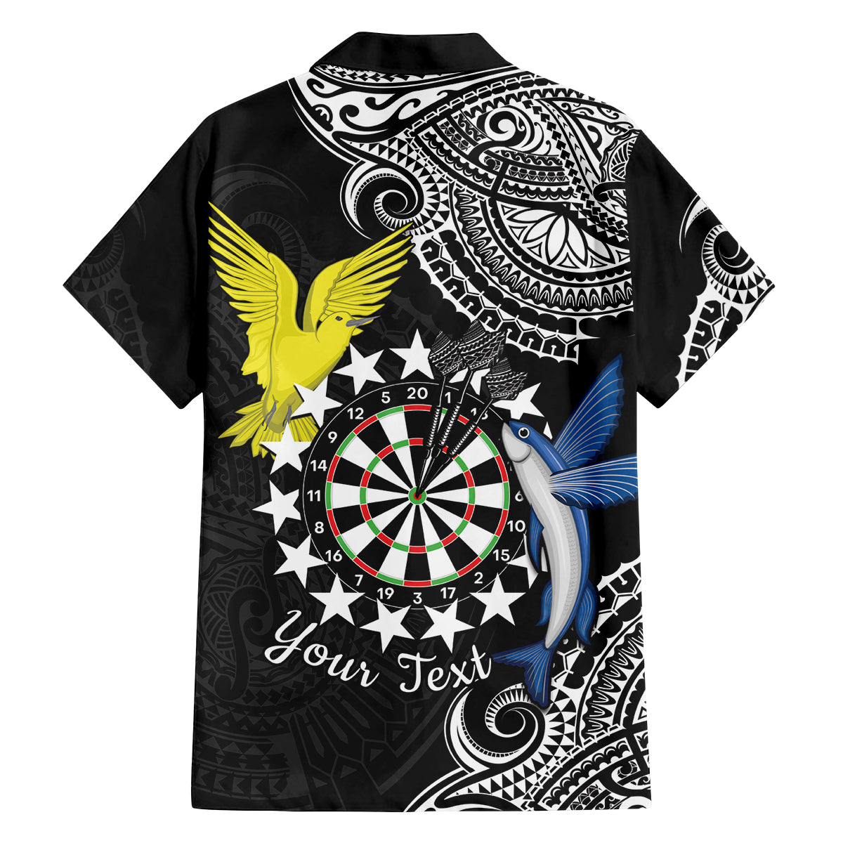 Personalised Cook Islands Darts Family Matching Off The Shoulder Long Sleeve Dress and Hawaiian Shirt Kuki Airani Tribal Pattern LT14 - Polynesian Pride