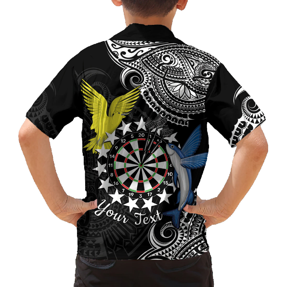 Personalised Cook Islands Darts Family Matching Off Shoulder Maxi Dress and Hawaiian Shirt Kuki Airani Tribal Pattern