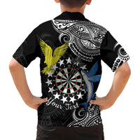 Personalised Cook Islands Darts Family Matching Tank Maxi Dress and Hawaiian Shirt Kuki Airani Tribal Pattern LT14 - Polynesian Pride