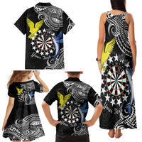 Personalised Cook Islands Darts Family Matching Tank Maxi Dress and Hawaiian Shirt Kuki Airani Tribal Pattern LT14 - Polynesian Pride