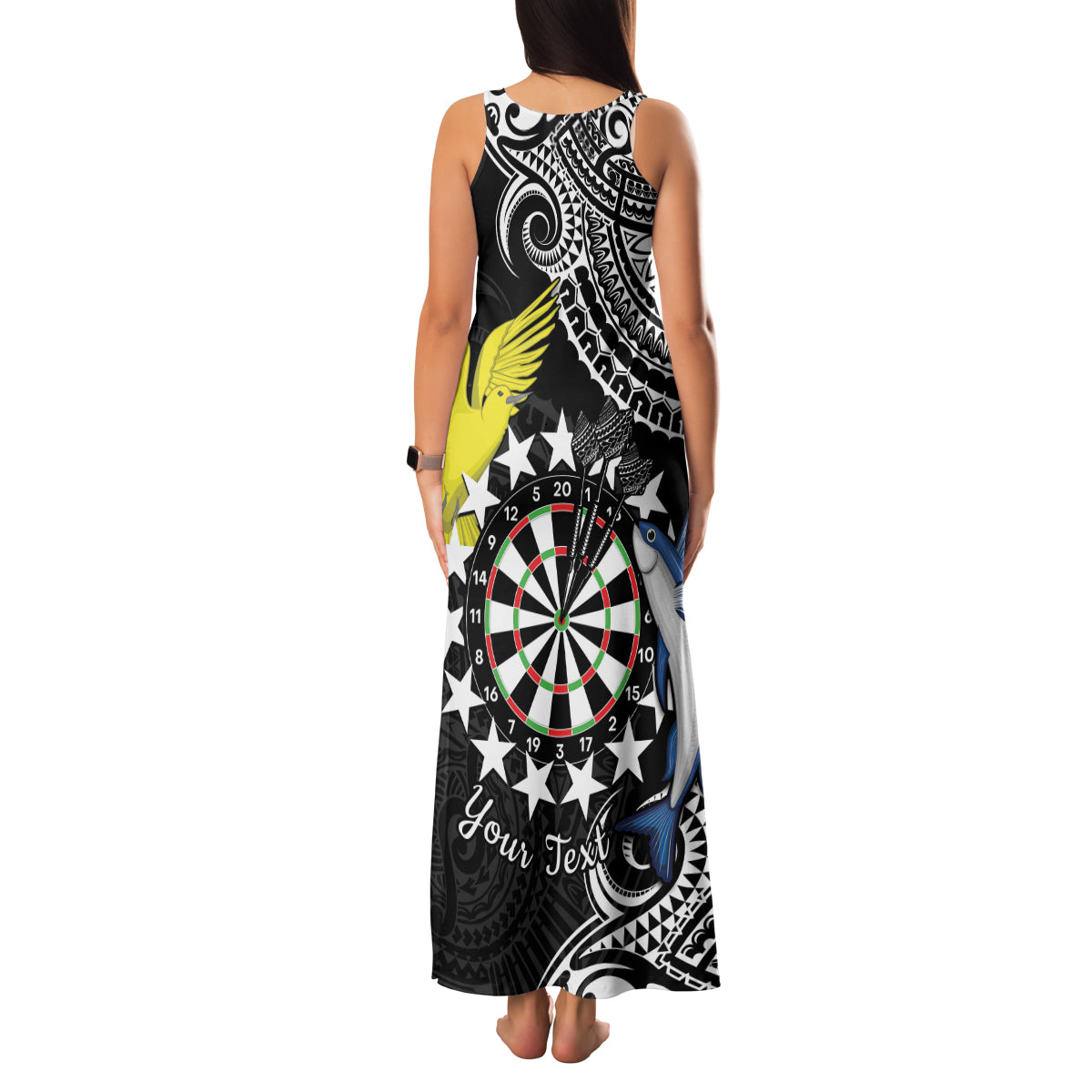 Personalised Cook Islands Darts Family Matching Tank Maxi Dress and Hawaiian Shirt Kuki Airani Tribal Pattern LT14 - Polynesian Pride