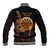 Aloha Hawaii Darts Baseball Jacket Dart Board With Polynesian Shark - Gold