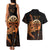 Aloha Hawaii Darts Couples Matching Tank Maxi Dress and Hawaiian Shirt Dart Board With Polynesian Shark - Gold