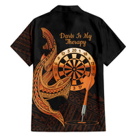 Aloha Hawaii Darts Family Matching Summer Maxi Dress and Hawaiian Shirt Dart Board With Polynesian Shark - Gold LT14 - Polynesian Pride