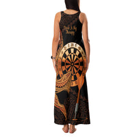 Aloha Hawaii Darts Family Matching Tank Maxi Dress and Hawaiian Shirt Dart Board With Polynesian Shark - Gold LT14 - Polynesian Pride