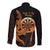 Aloha Hawaii Darts Long Sleeve Button Shirt Dart Board With Polynesian Shark - Gold