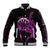 Aloha Hawaii Darts Baseball Jacket Dart Board With Polynesian Shark - Purple