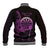 Aloha Hawaii Darts Baseball Jacket Dart Board With Polynesian Shark - Purple