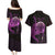 Aloha Hawaii Darts Couples Matching Puletasi and Hawaiian Shirt Dart Board With Polynesian Shark - Purple