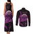 Aloha Hawaii Darts Couples Matching Tank Maxi Dress and Long Sleeve Button Shirt Dart Board With Polynesian Shark - Purple