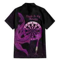 Aloha Hawaii Darts Family Matching Mermaid Dress and Hawaiian Shirt Dart Board With Polynesian Shark - Purple LT14 - Polynesian Pride