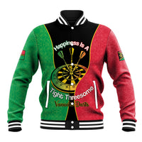 Personalised Vanuatu Darts Baseball Jacket Happiness Is A Tight Threesome Sand Drawing Art
