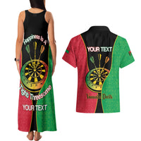 Personalised Vanuatu Darts Couples Matching Tank Maxi Dress and Hawaiian Shirt Happiness Is A Tight Threesome Sand Drawing Art