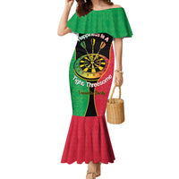 Personalised Vanuatu Darts Family Matching Mermaid Dress and Hawaiian Shirt Happiness Is A Tight Threesome Sand Drawing Art