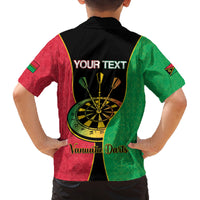 Personalised Vanuatu Darts Family Matching Off The Shoulder Long Sleeve Dress and Hawaiian Shirt Happiness Is A Tight Threesome Sand Drawing Art LT14 - Polynesian Pride