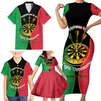 Personalised Vanuatu Darts Family Matching Short Sleeve Bodycon Dress and Hawaiian Shirt Happiness Is A Tight Threesome Sand Drawing Art LT14 - Polynesian Pride