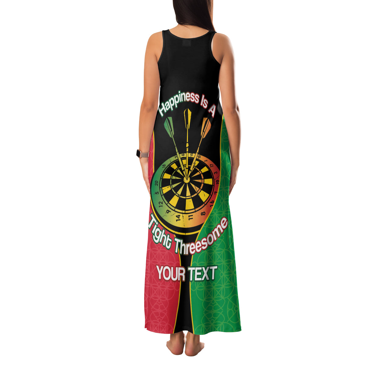 Personalised Vanuatu Darts Family Matching Tank Maxi Dress and Hawaiian Shirt Happiness Is A Tight Threesome Sand Drawing Art LT14 - Polynesian Pride
