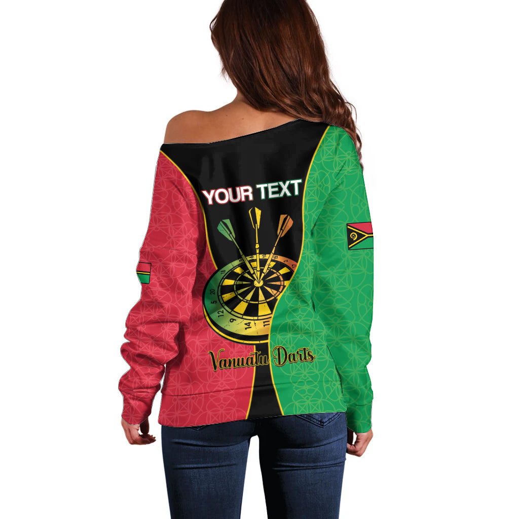 Personalised Vanuatu Darts Off Shoulder Sweater Happiness Is A Tight Threesome Sand Drawing Art