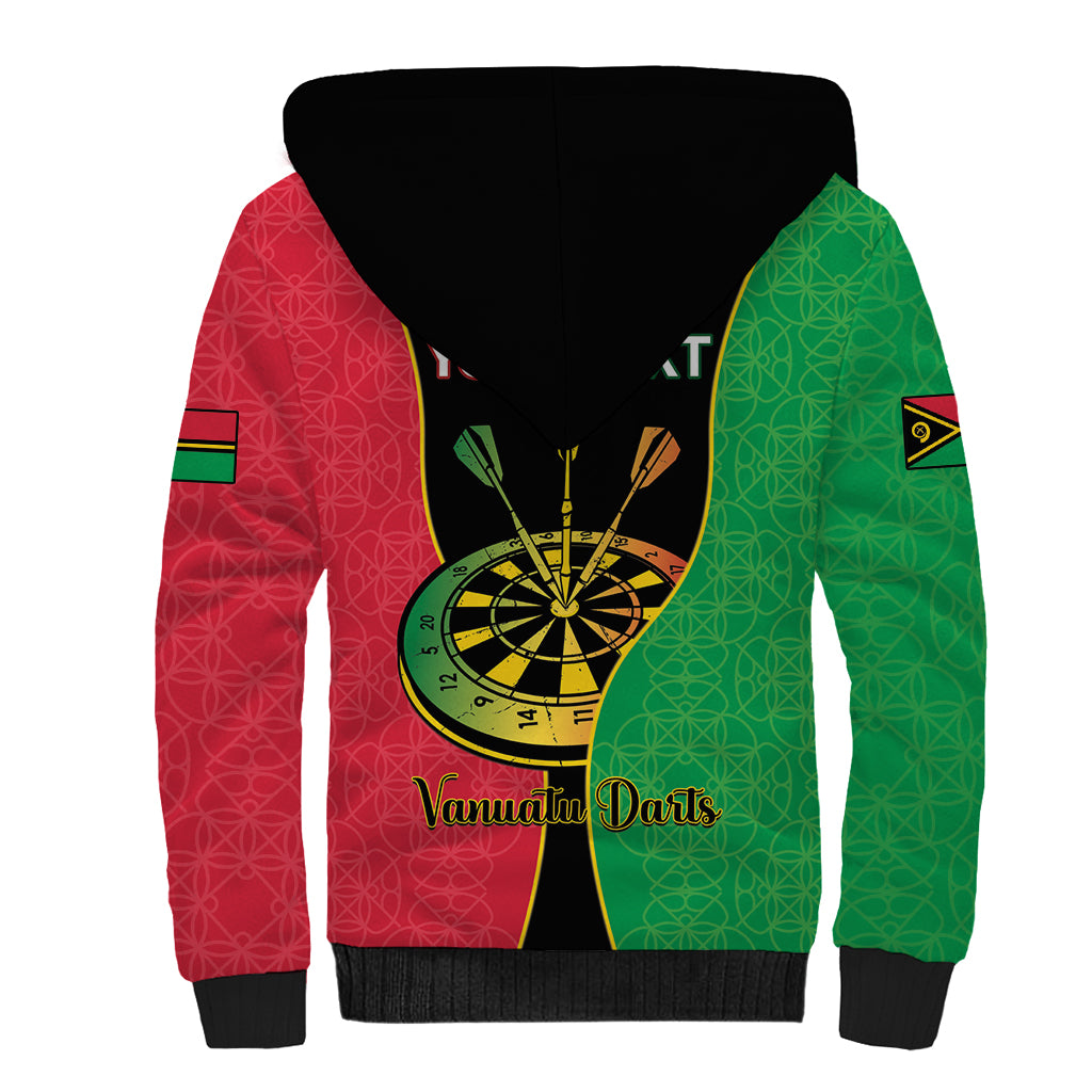 Personalised Vanuatu Darts Sherpa Hoodie Happiness Is A Tight Threesome Sand Drawing Art