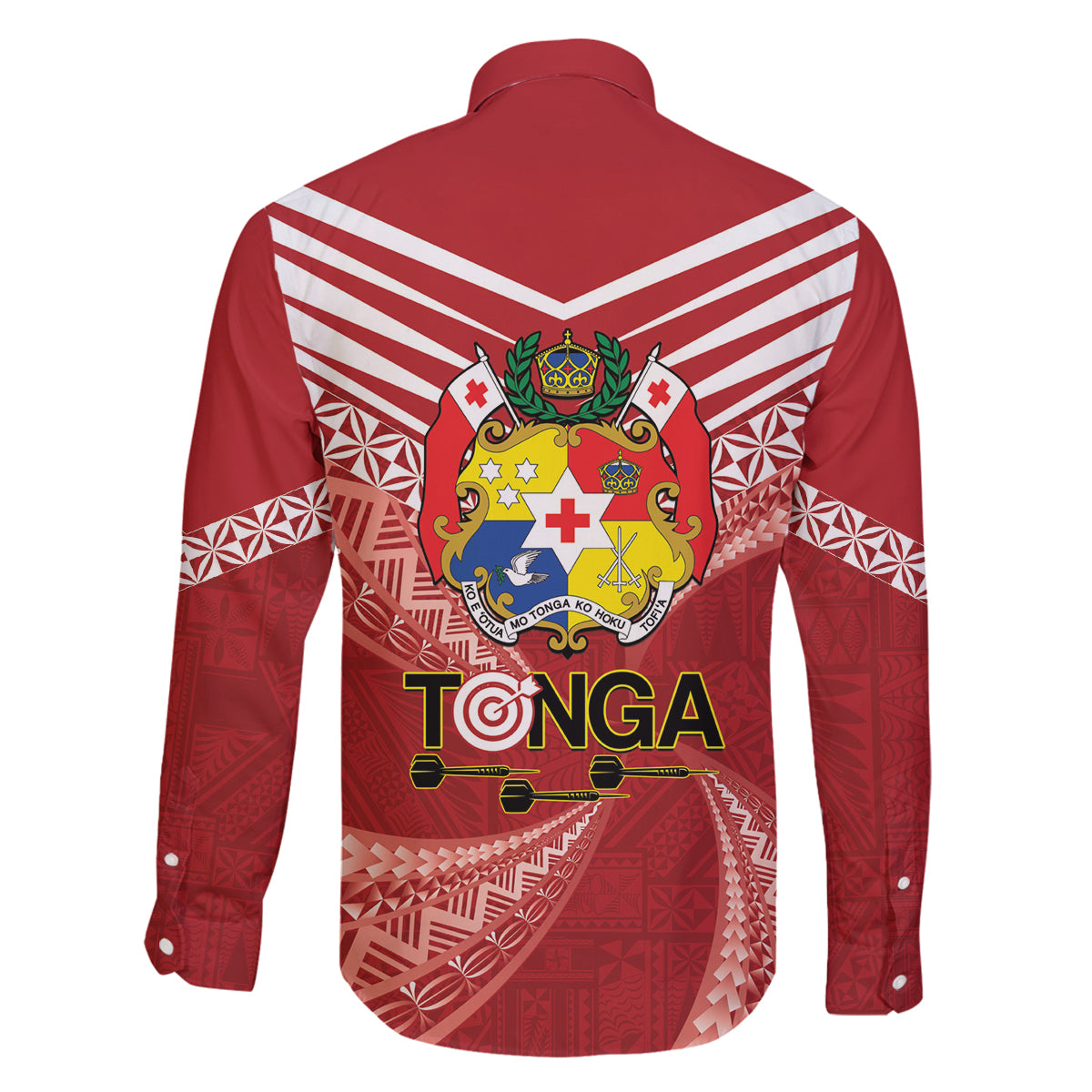 Tonga Darts Family Matching Off The Shoulder Long Sleeve Dress and Hawaiian Shirt Tongan Ngatu Pattern