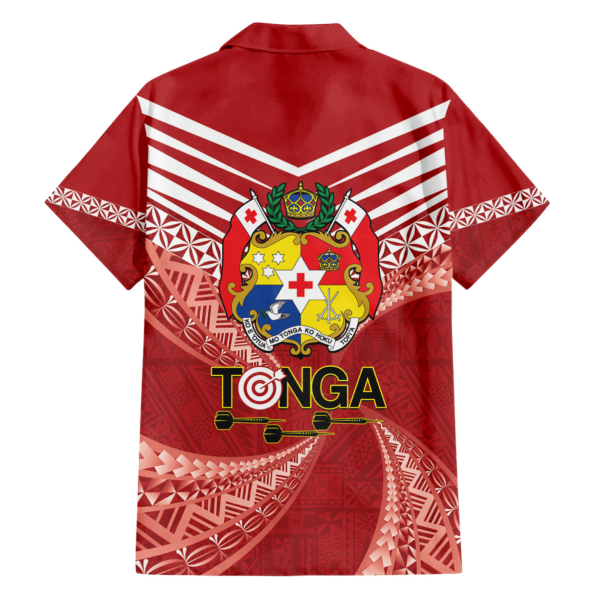 Tonga Darts Family Matching Off Shoulder Short Dress and Hawaiian Shirt Tongan Ngatu Pattern