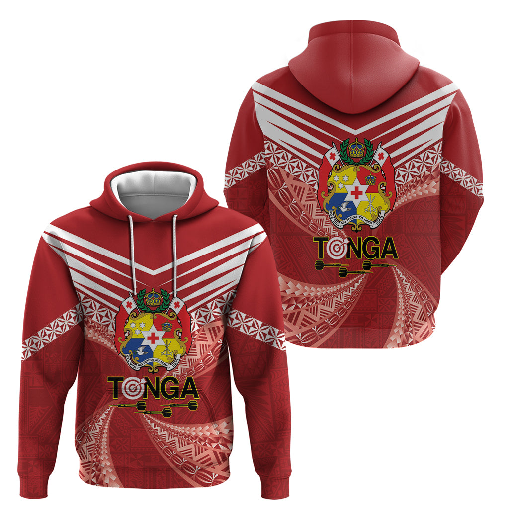 Tonga Darts Zip Hoodie Tongan Ngatu Pattern