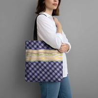 Navy Palaka Hawaii Leis Elegant Vibes Tote Bag
