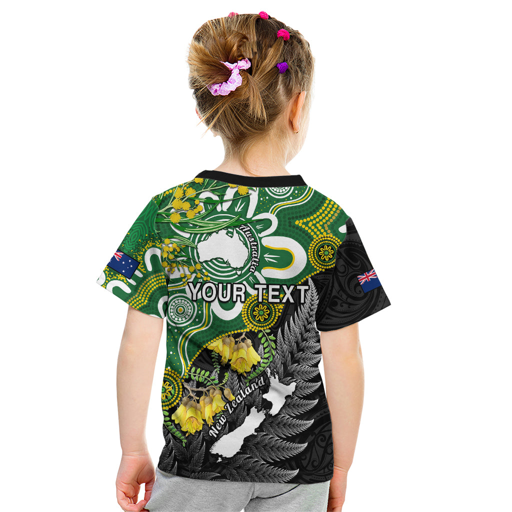 Personalised New Zealand And Australia Kid T Shirt Aboriginal Mix Aotearoa Maori Unique Style LT14 - Polynesian Pride