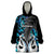 Personalised New Zealand Wearable Blanket Hoodie Te Manaia Mangopare Maori And Fern Blue Style LT14 One Size Blue - Polynesian Pride